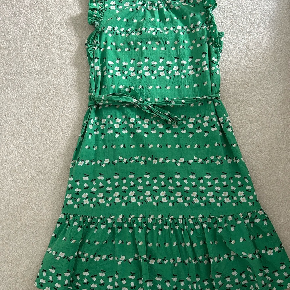 Ann Taylor Green Floral Casual Dress